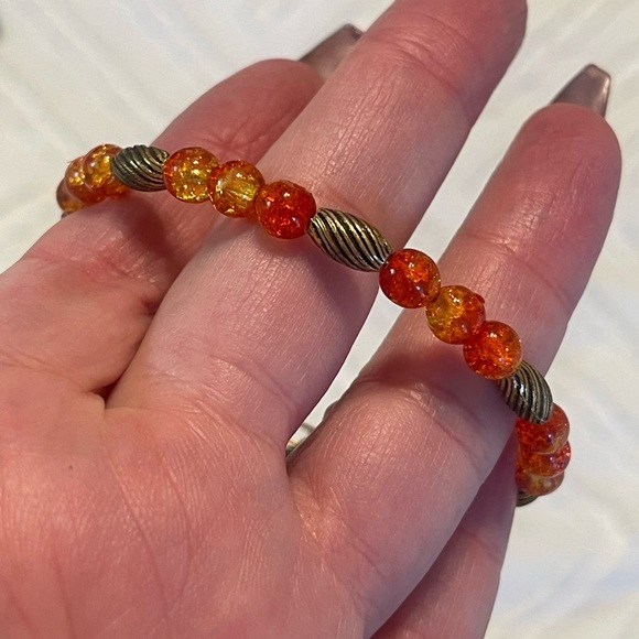 Alex and Ani Red/orange beaded bangle - Picture 3 of 3